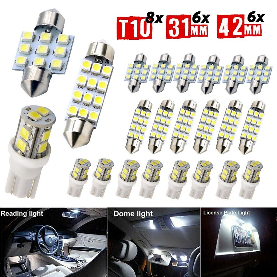 20X For Chevrolet LED Interior Lights Bulbs Car Trunk Dome License Plate Lamps