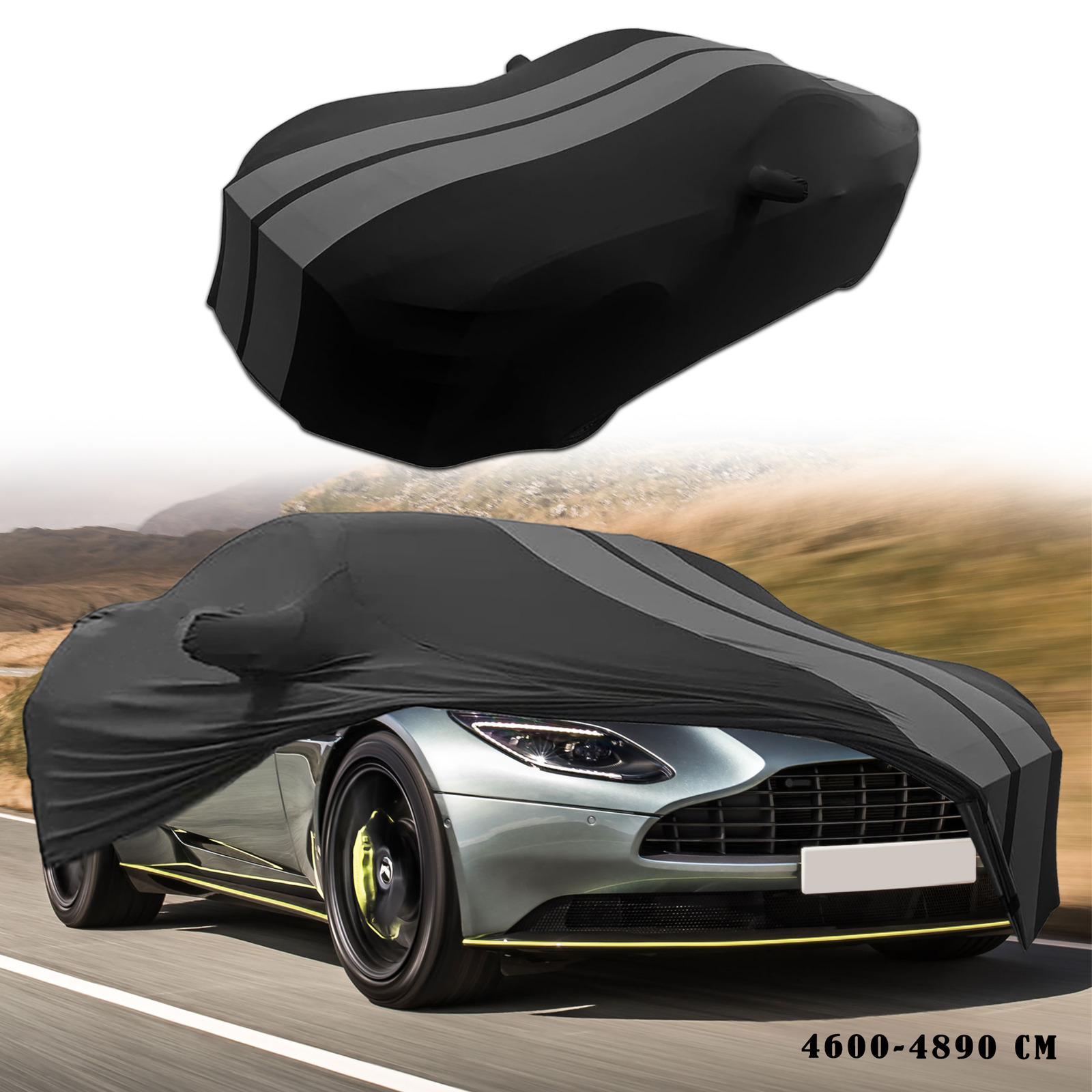 For Aston Martin DBS GreyBlack Full Car Cover Satin Stretch Indoor Dust Proof A+