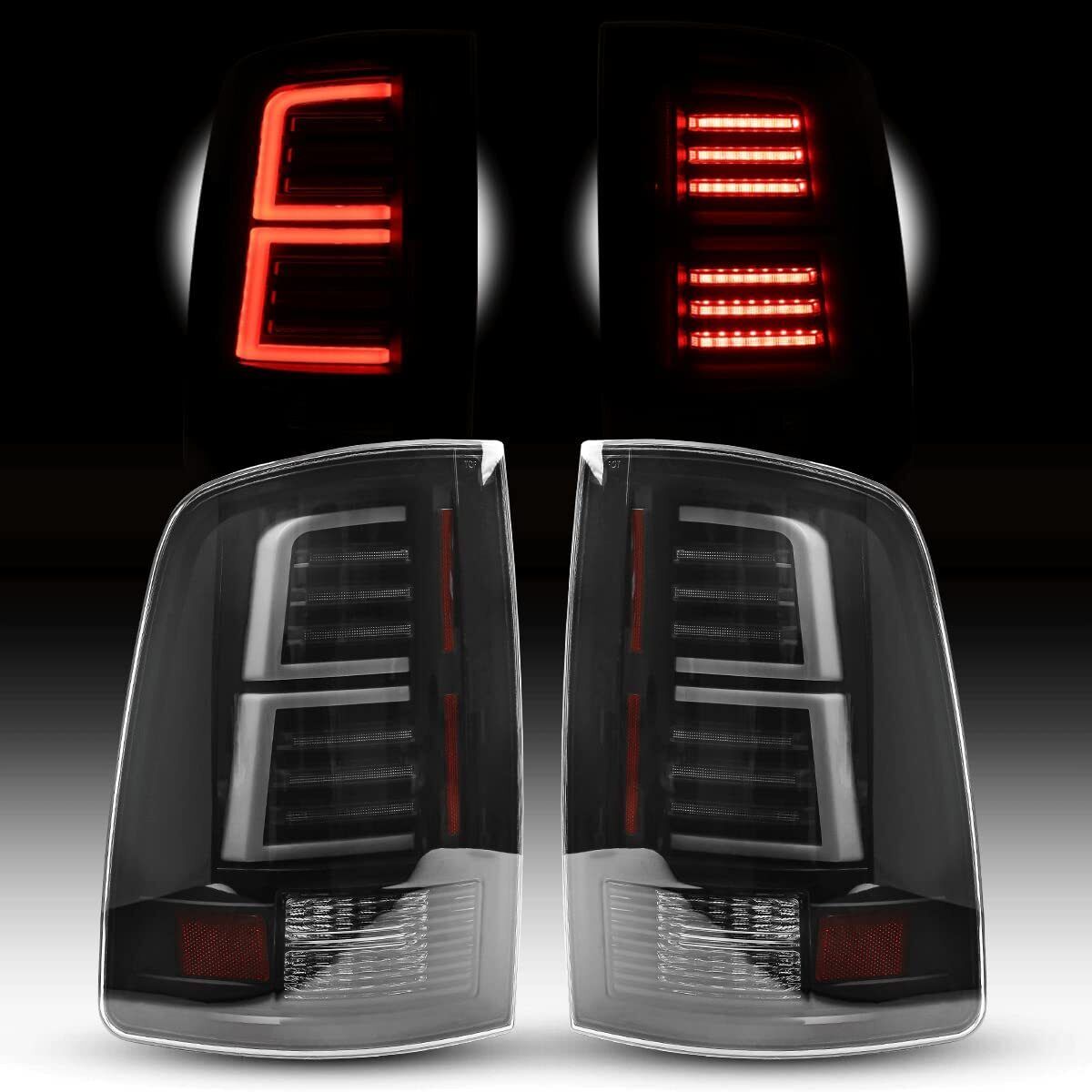 For 2019-2023 RAM 1500 Classic LED Tail Lights Sequential Signal Smoke Lamp Pair