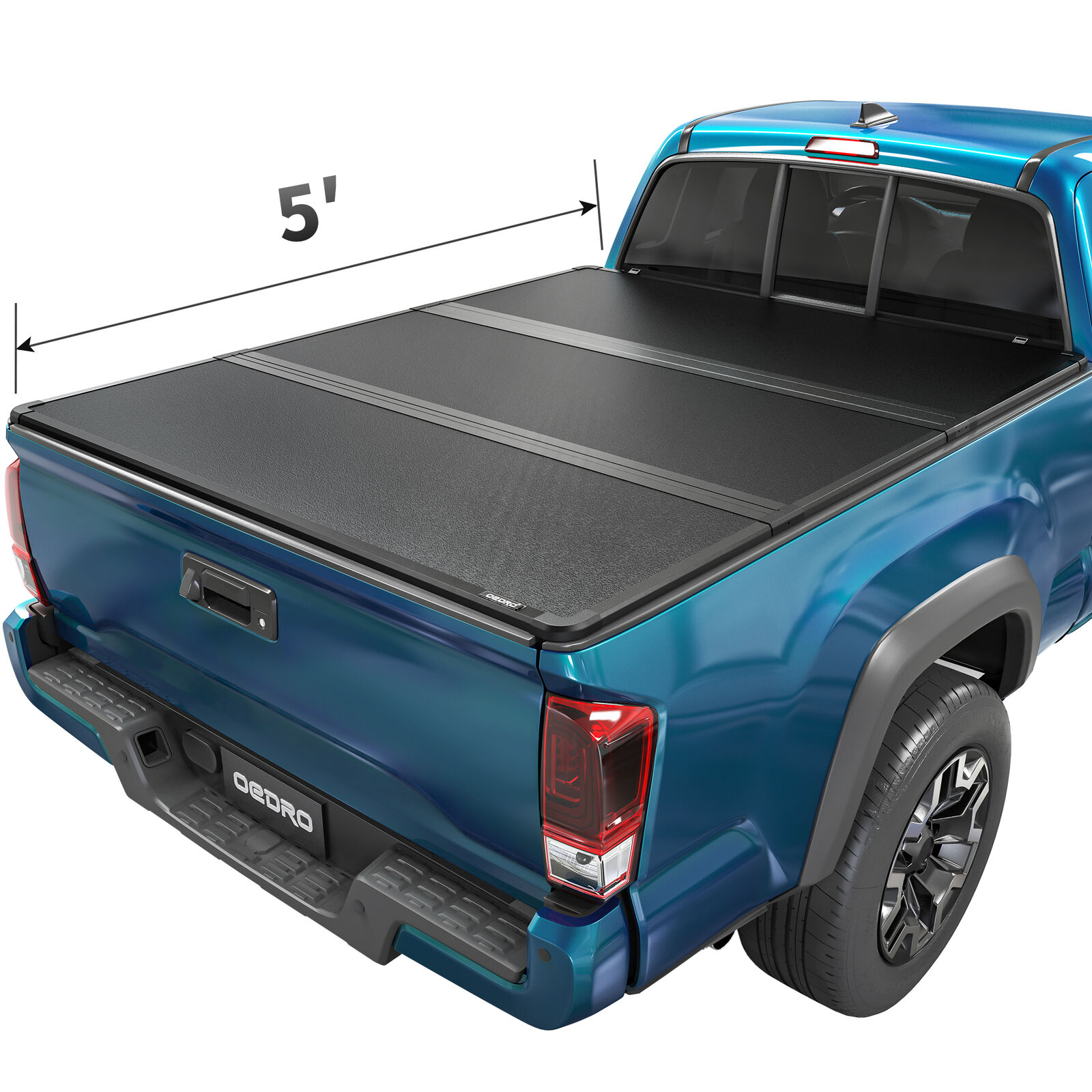 OEDRO 5FT Short Hard 3-Fold Tonneau Cover For 2016-2023 Toyota Tacoma Truck Bed