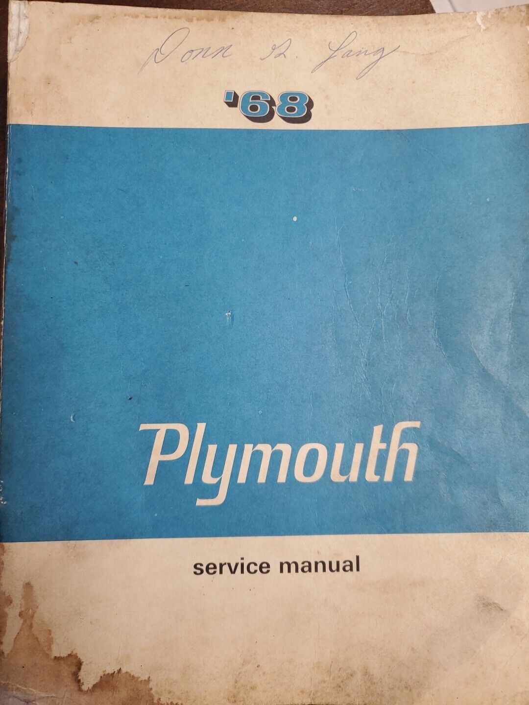 1968 Plymouth ORIG Service Manual_GTX/Barracuda/Hemi Belvedere/Satellite/Fury