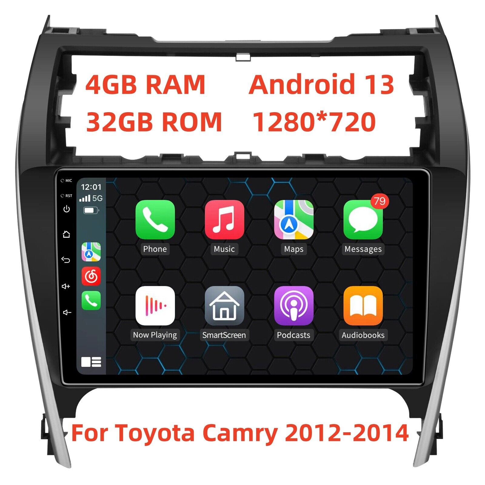 4+32G Android 13.0 Car Radio Stereo WiFi GPS RDS Navi For Toyota Camry 2012-2014