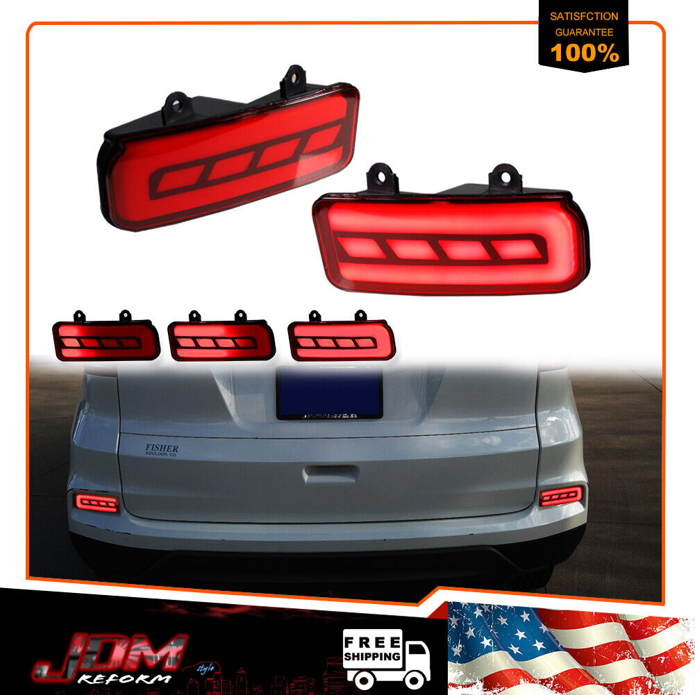 Red Rear Bumper Reflector LED Brake Tail Lights/Foglight For 2015-2016 Honda CRV