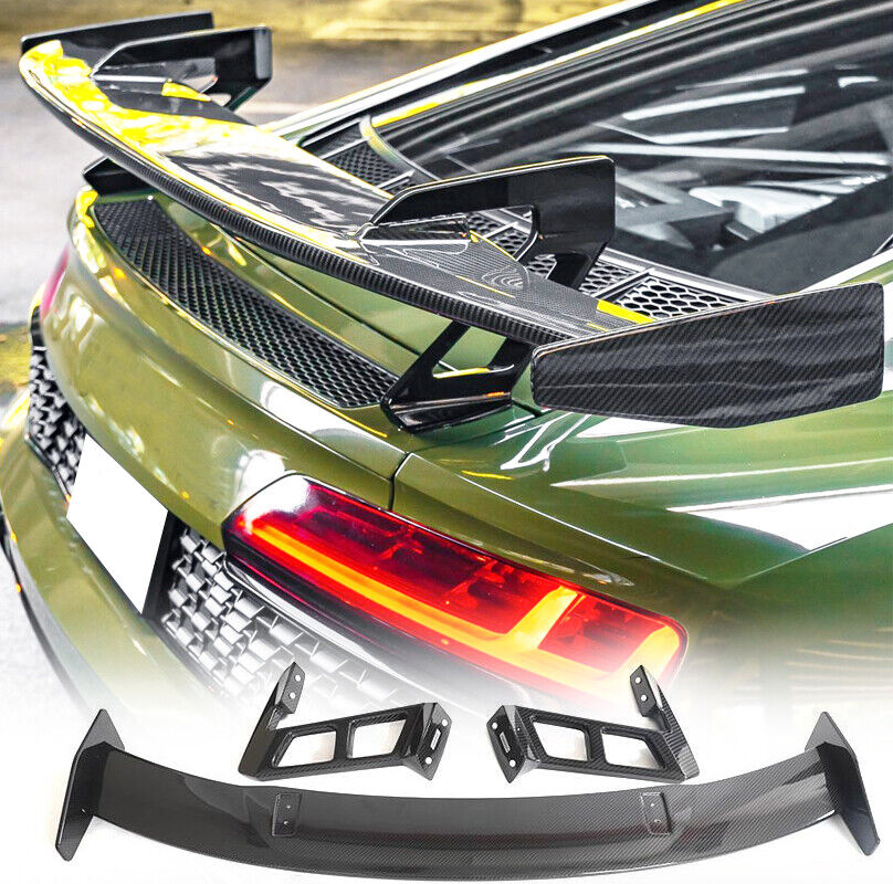 For Audi R8 Coupe 2019-24 DRY CARBON FIBER Rear Trunk Spoiler High Kick GT Wing
