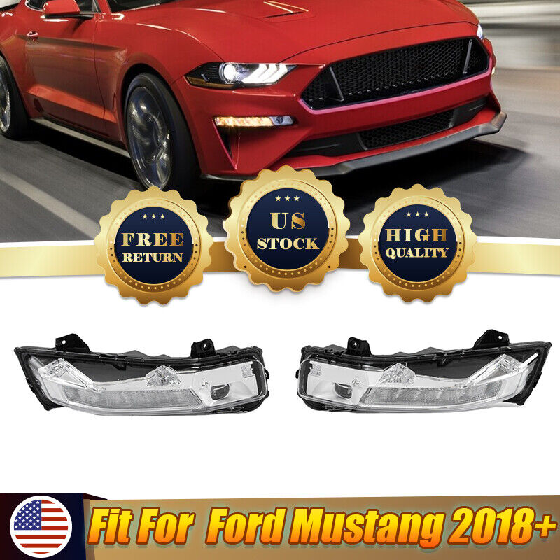 LED Front Fog Light DRL w/Turn Signal Left+Right Side Fits 18~2020 Ford Mustang
