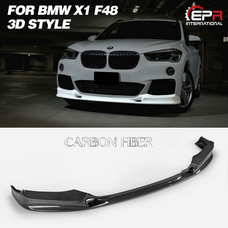For 2015+ BMW X1 F48 Carbon Fiber 3D Style Front Bumper Lip Add-On Bodykits
