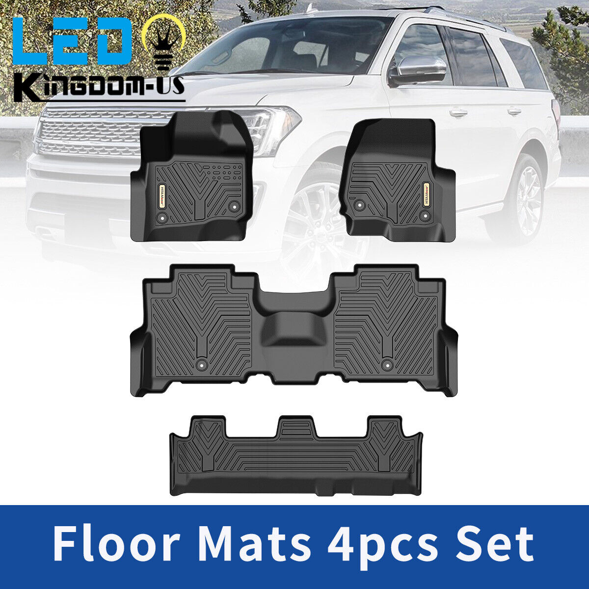 4PCS Floor Mat Liner for 2018-2023 Ford Expedition & Max 18-21 Lincoln Navigator