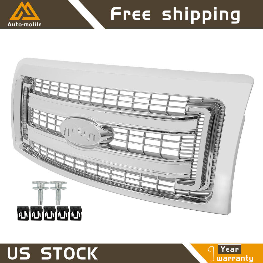 For 2009-2014 Ford F150 Front Upper Bumper Chrome Replace Grille DL3Z-8200-DA