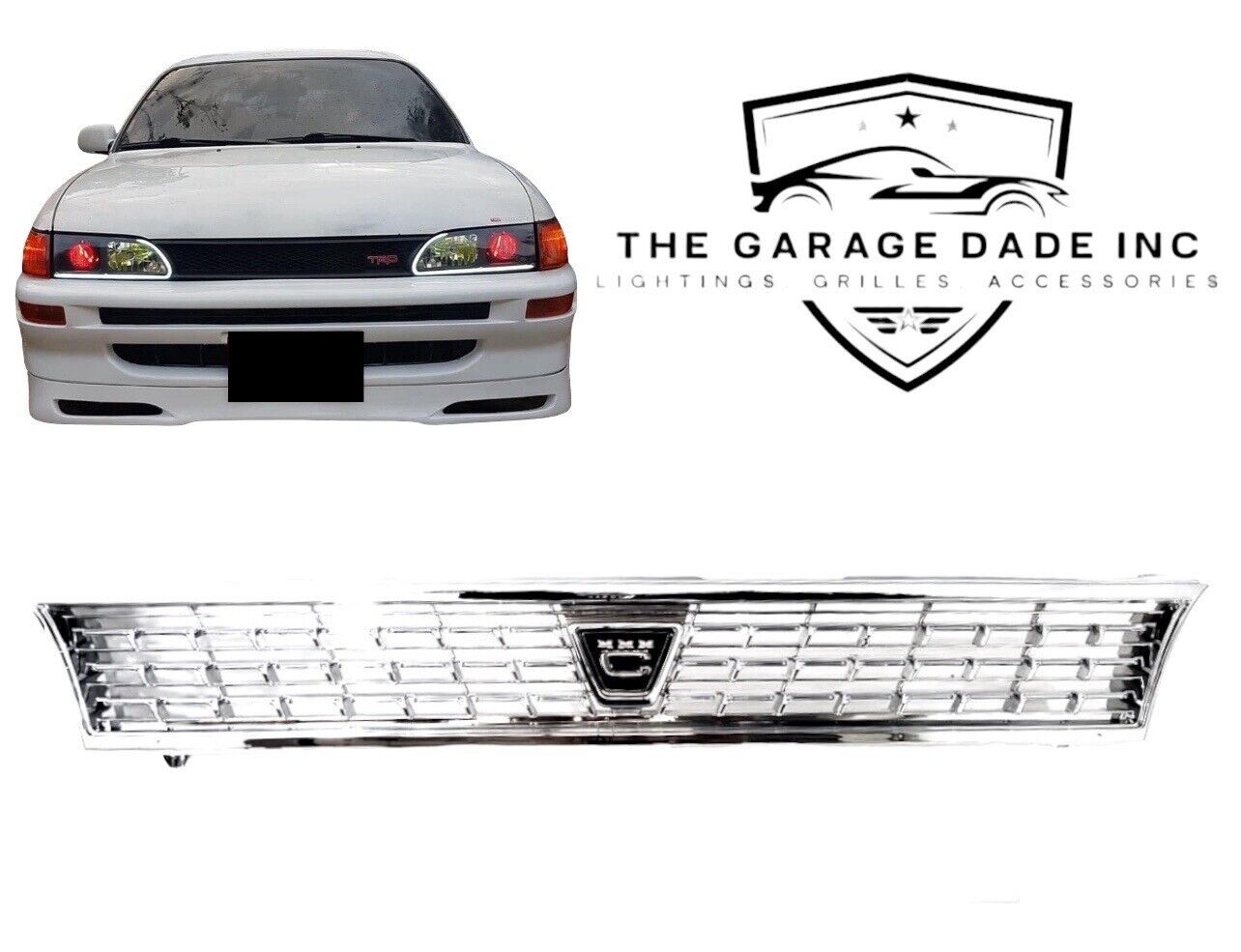 For 93-97 Toyota Corolla Front Grille Chrome JDM Style