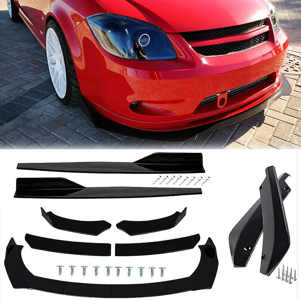 For Chevrolet Cobalt SS Black Front Bumper Spoiler Body Kit+Side Skirt+Rear Lip