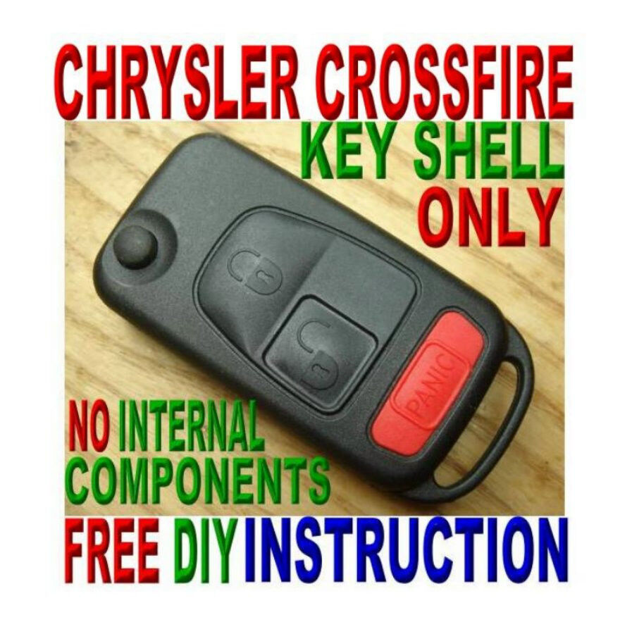 2004-2008 Chrysler Crossfire FLIP KEY KEYLESS REMOTE FOB CASE FREE INSTRUCTION