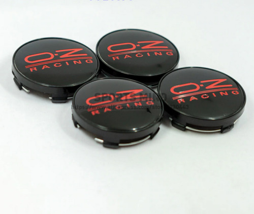 NEW 4x60mm Wheel Center Caps Hub Caps Rim Caps Badges Decals Oz Racing Black Red