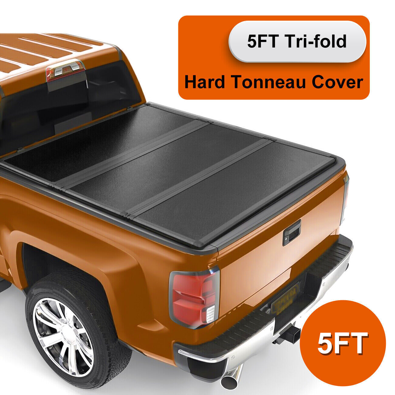Hard Tonneau Cover 5FT 3-Fold For 2016-2024 Toyota Tacoma Truck Bed 60.5inch
