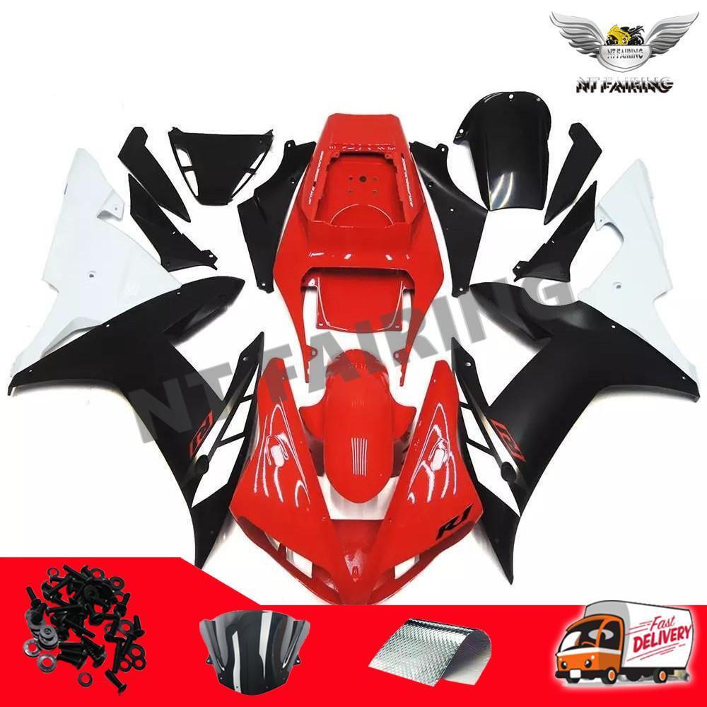 FU Fit for Yamaha R1 YZF 2002-2003 Red Black Injection Mold ABS Fairing Kit q036