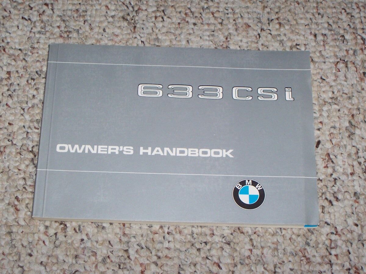 1980 BMW 633CSi Coupe Owner Owner's Manual User Guide Book
