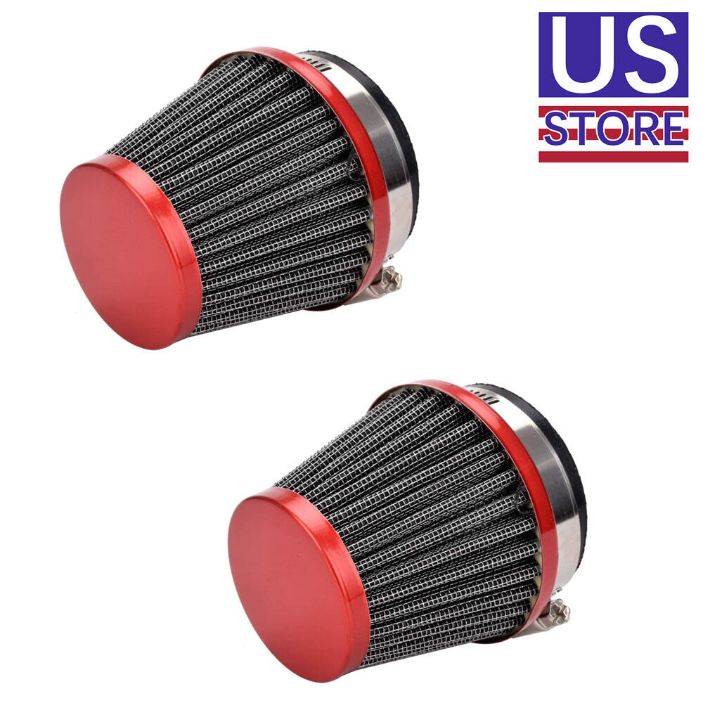 2x 48mm To 50mm Air Intake Filter Cleaner For Honda Motorcycle ATV Scooter Moped