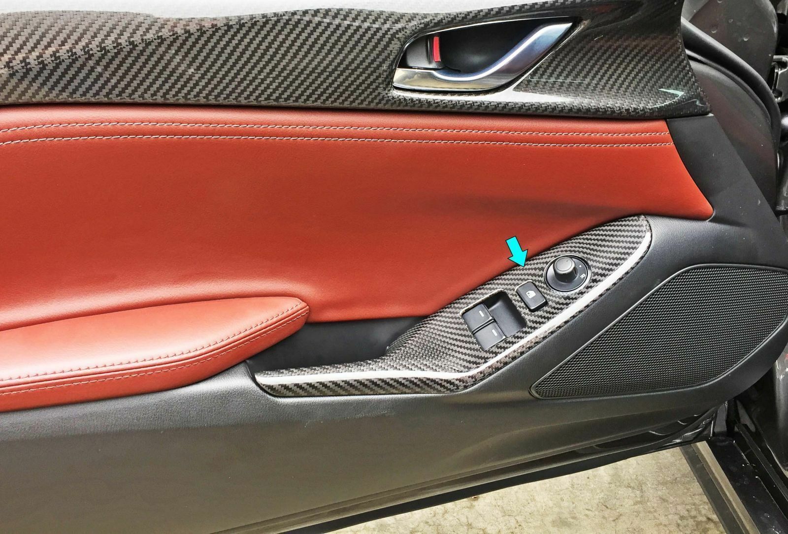 Interior Window Switch Panel Trim 2PCS Carbon For Mazda MX-5 Miata Roadster 