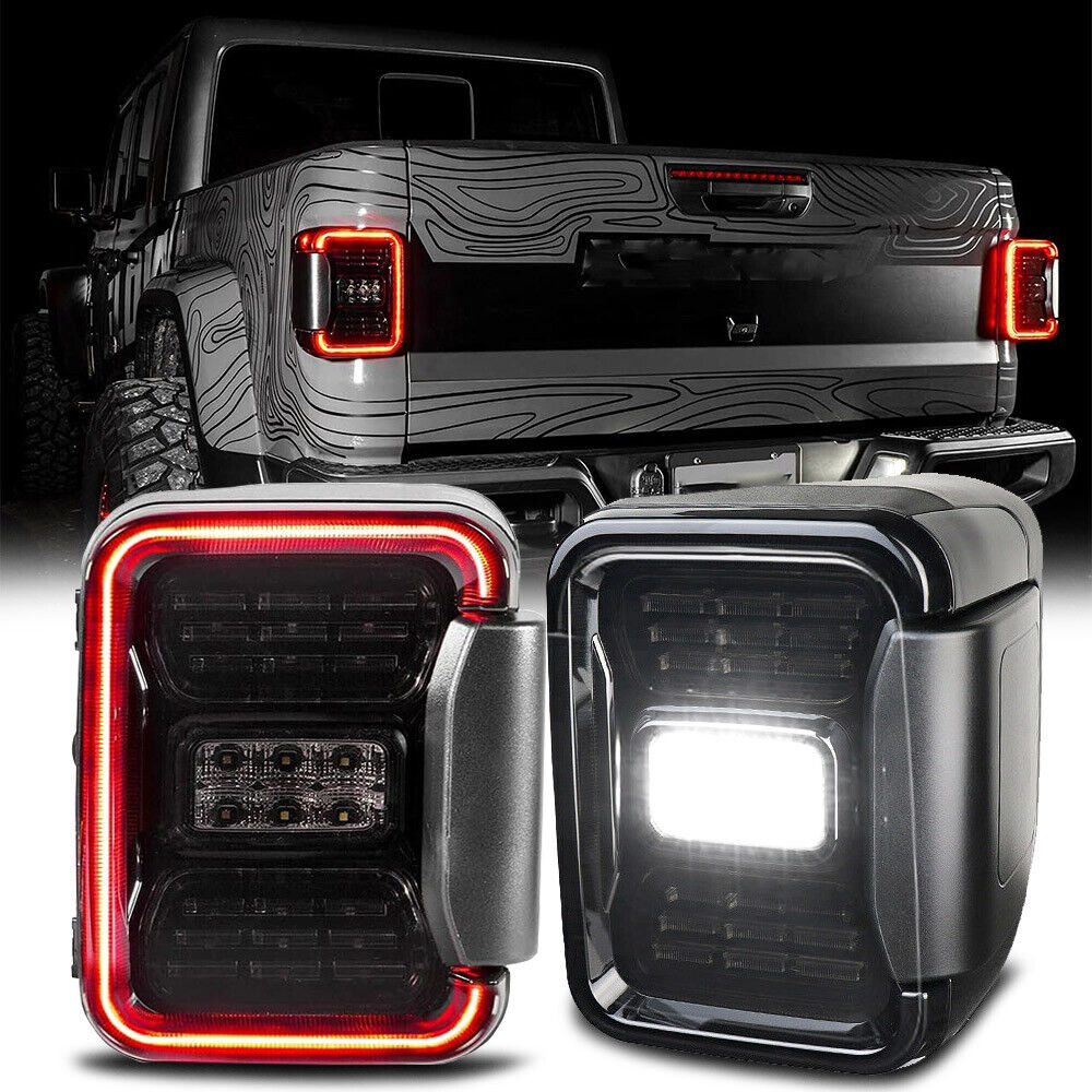 2x LED Tail Lights w/ Turn Signal Side Marker Lamps For Jeep Gladiator JT 2020+