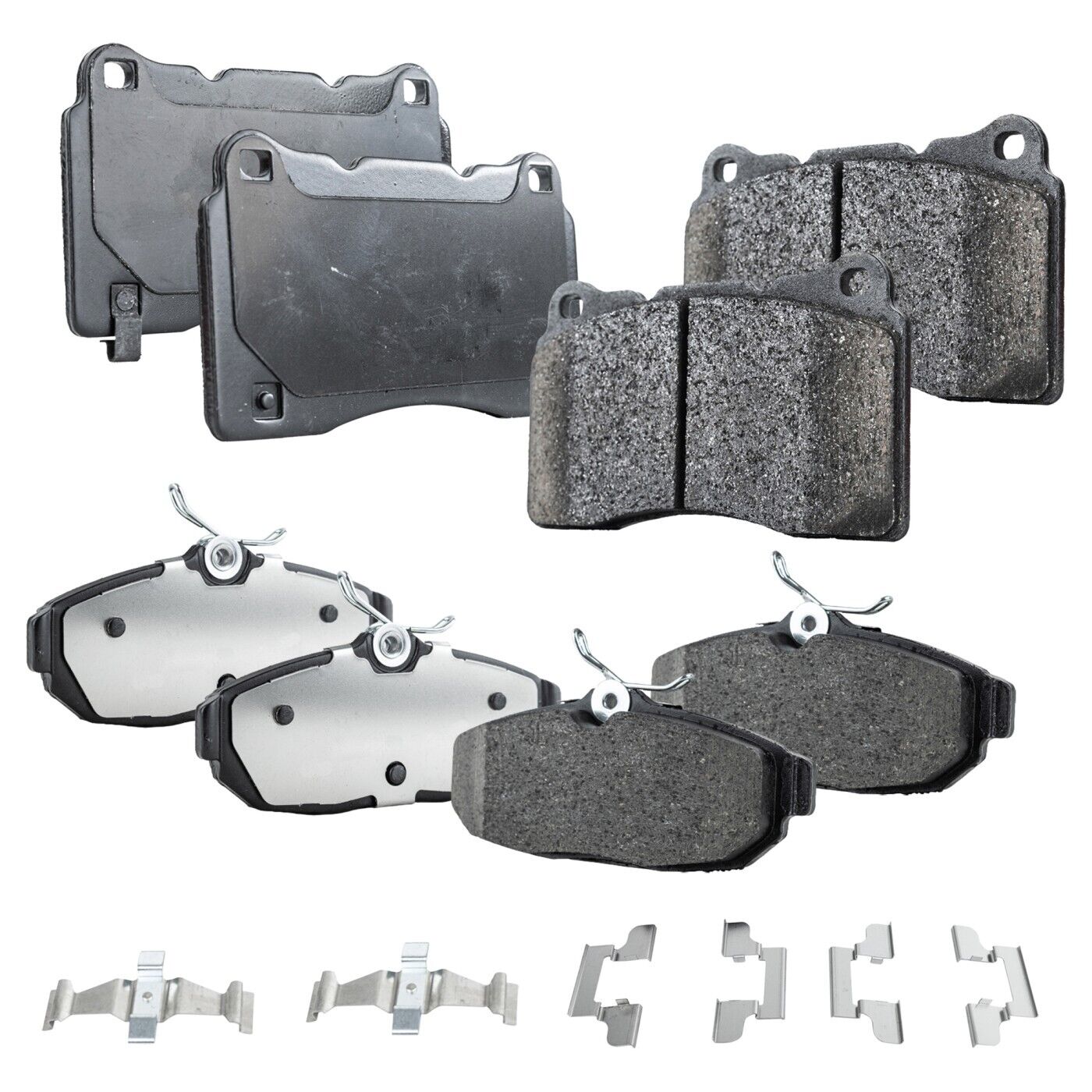 Front and Rear Ceramic Brake Pad Set For 2012-2014 Ford Mustang Manual Trans