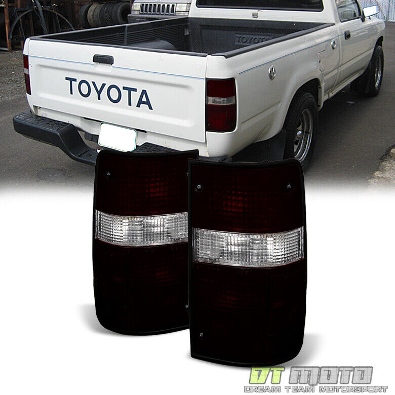 For Red Smoke Factory Style 1989-1995 Toyota Pickup Tail Lights Lamps Left+Right