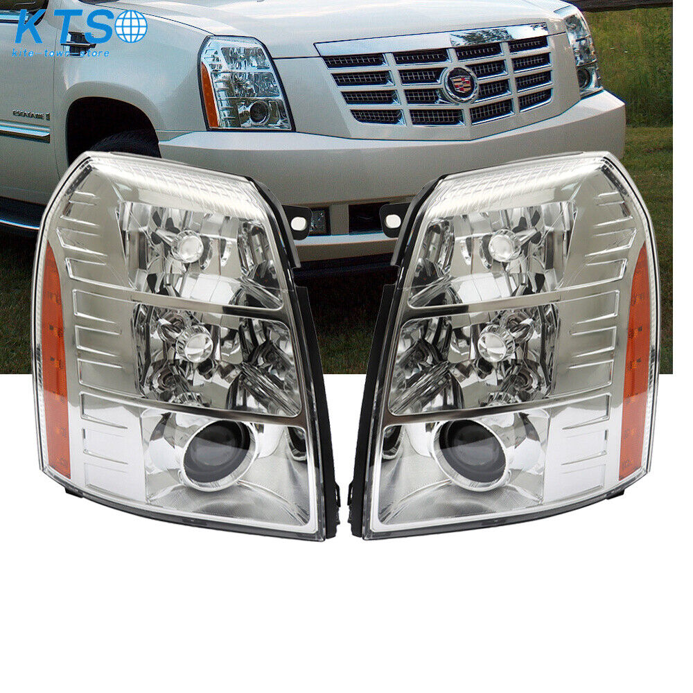 For 2007-2014 Cadillac Escalade HID Headlights Projector Headlamp Left+Right