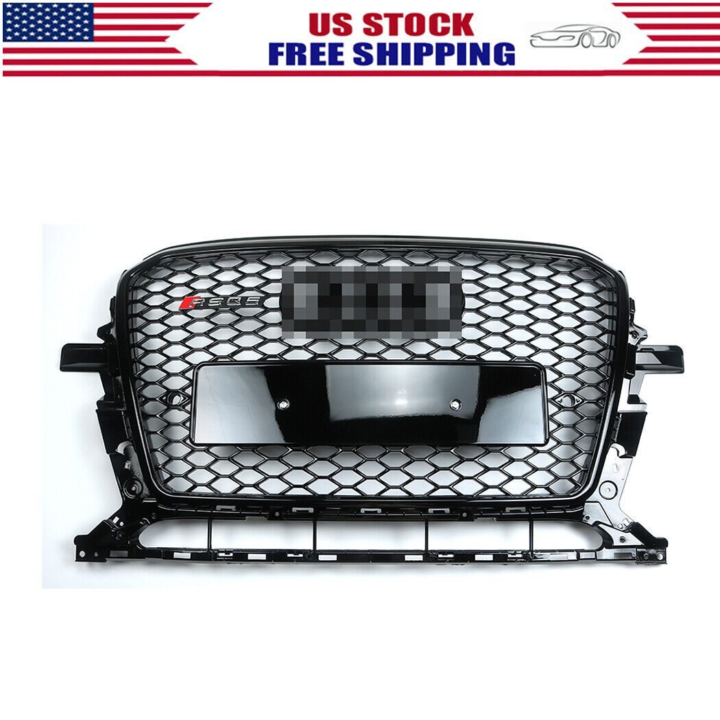 Honeycomb Mesh Sport RSQ5 Style Hex Grill Gloss Black For 2013-2017 Audi Q5