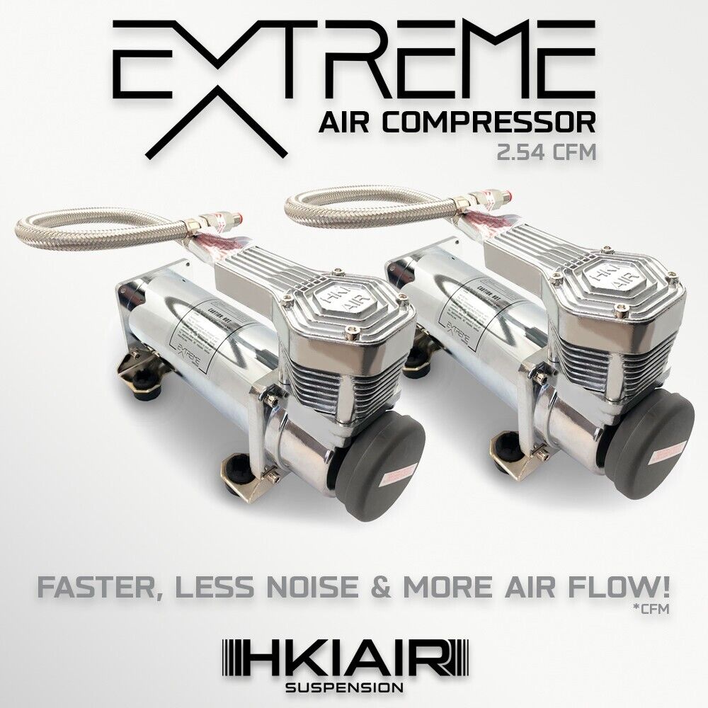 2 EXTREME Air Compressors by HKI - Air Ride Suspension And Horn - Built Tough