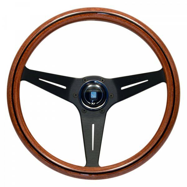 NARDI Italy GENUINE Steering Wheel Deep Corn Wood Black Spokes 350mm NEW