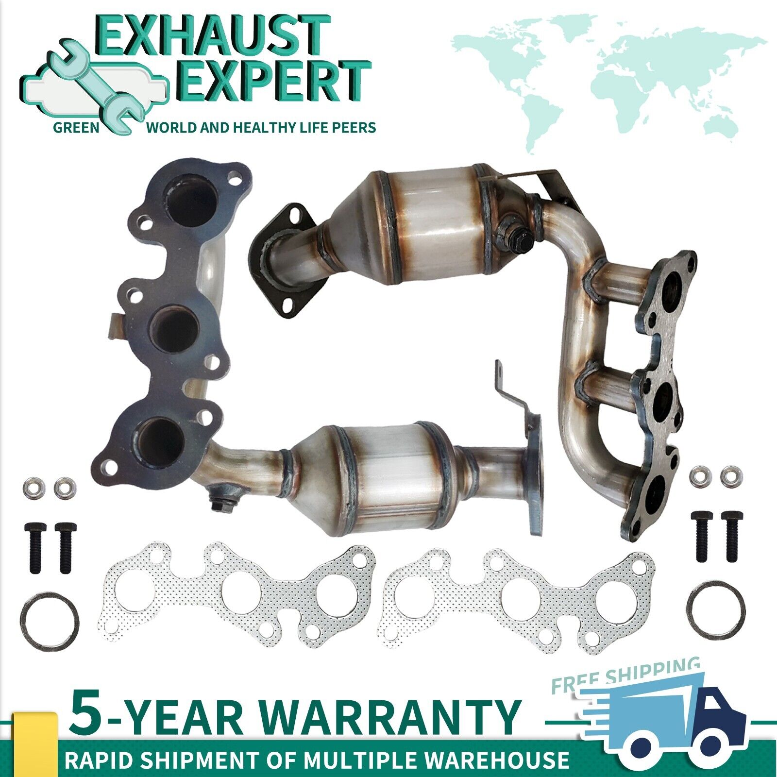 2x Catalytic Converter for 2004 2005 2006 Toyota Sienna 3.3L (FWD Only) EPA