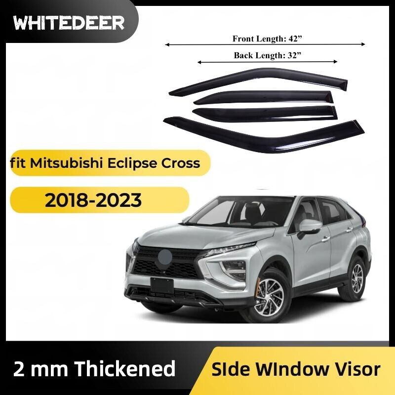 Fits Mitsubishi Eclipse Cross 2018-23 Side Window Visor Sun Rain Deflector Guard