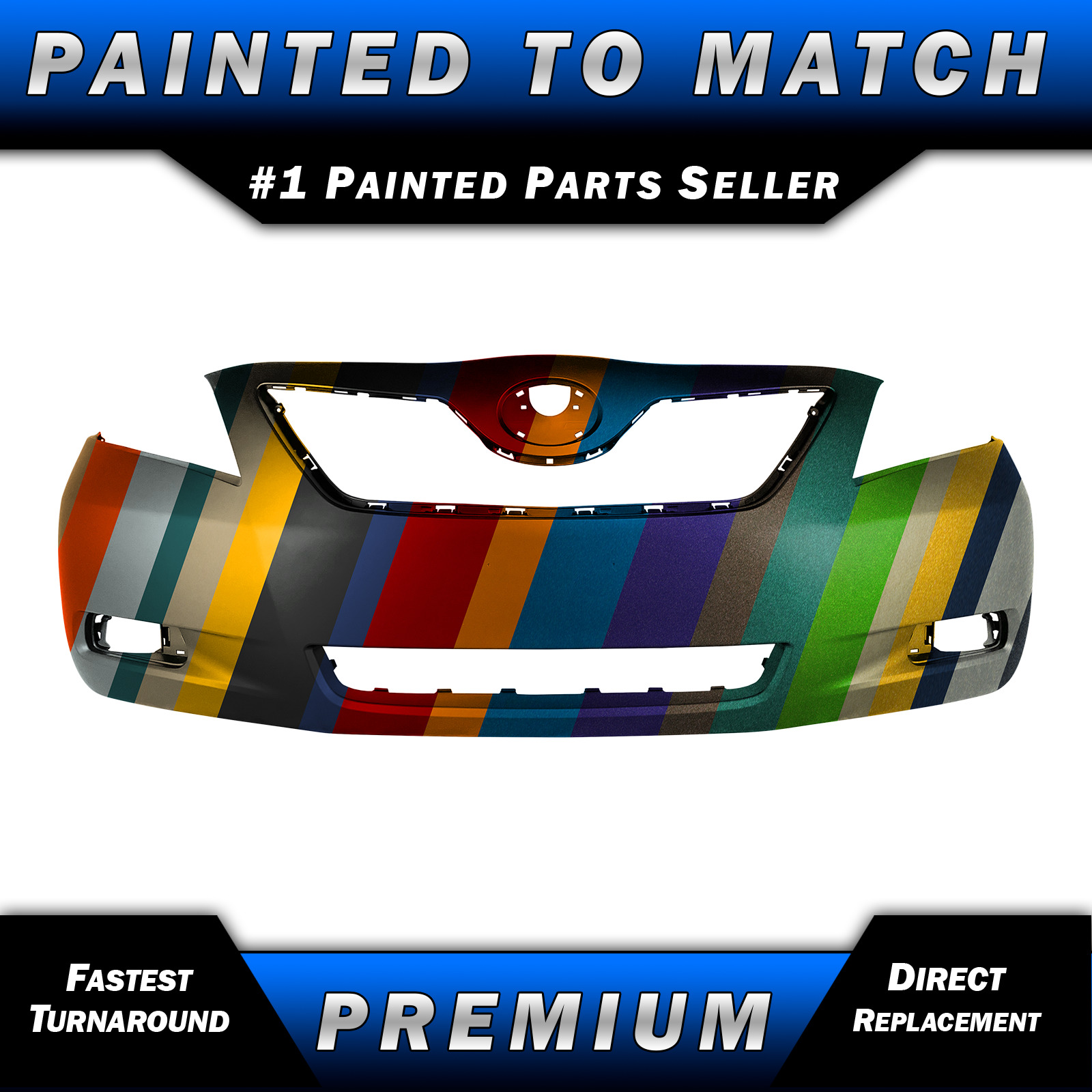 NEW Painted To Match - Front Bumper Cover Replacement for 2007-2009 Toyota Camry