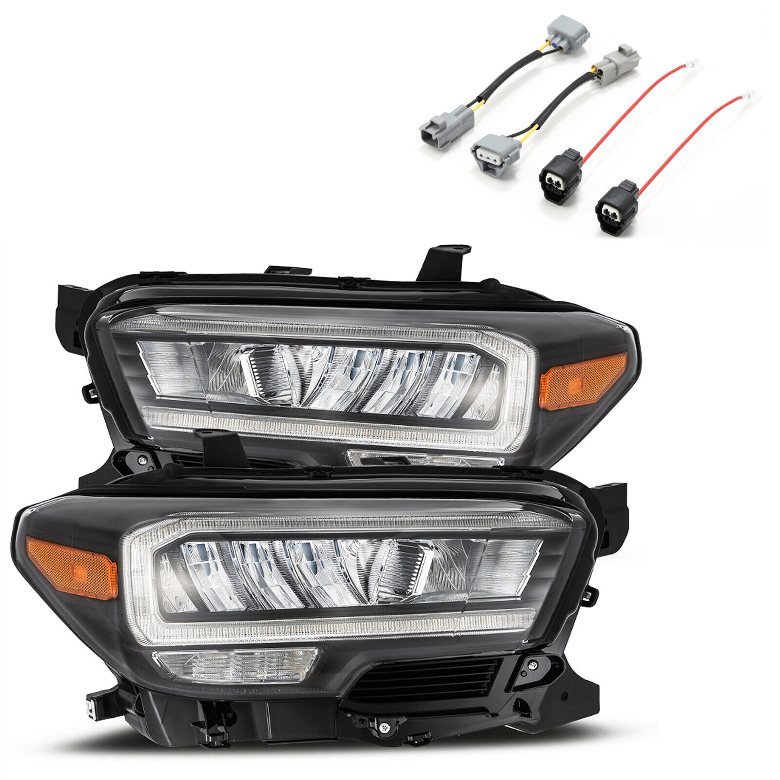 For 16-23 Toyota Tacoma TRD AlphaRex LUXX Black Housing LED Headlight Converter