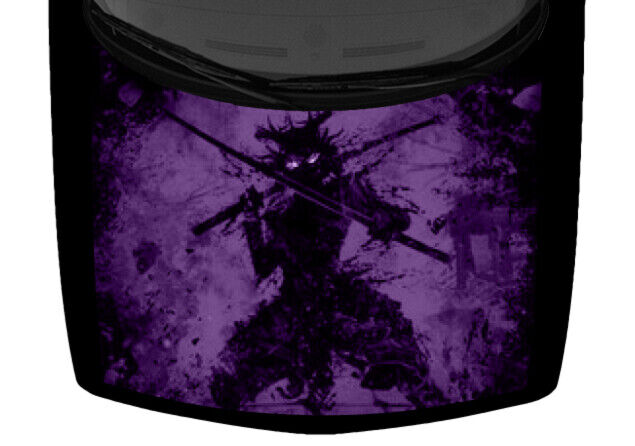 Dark Purple Black Samurai Fighter Swords Truck Car Hood Wrap Vinyl Graphic Decal