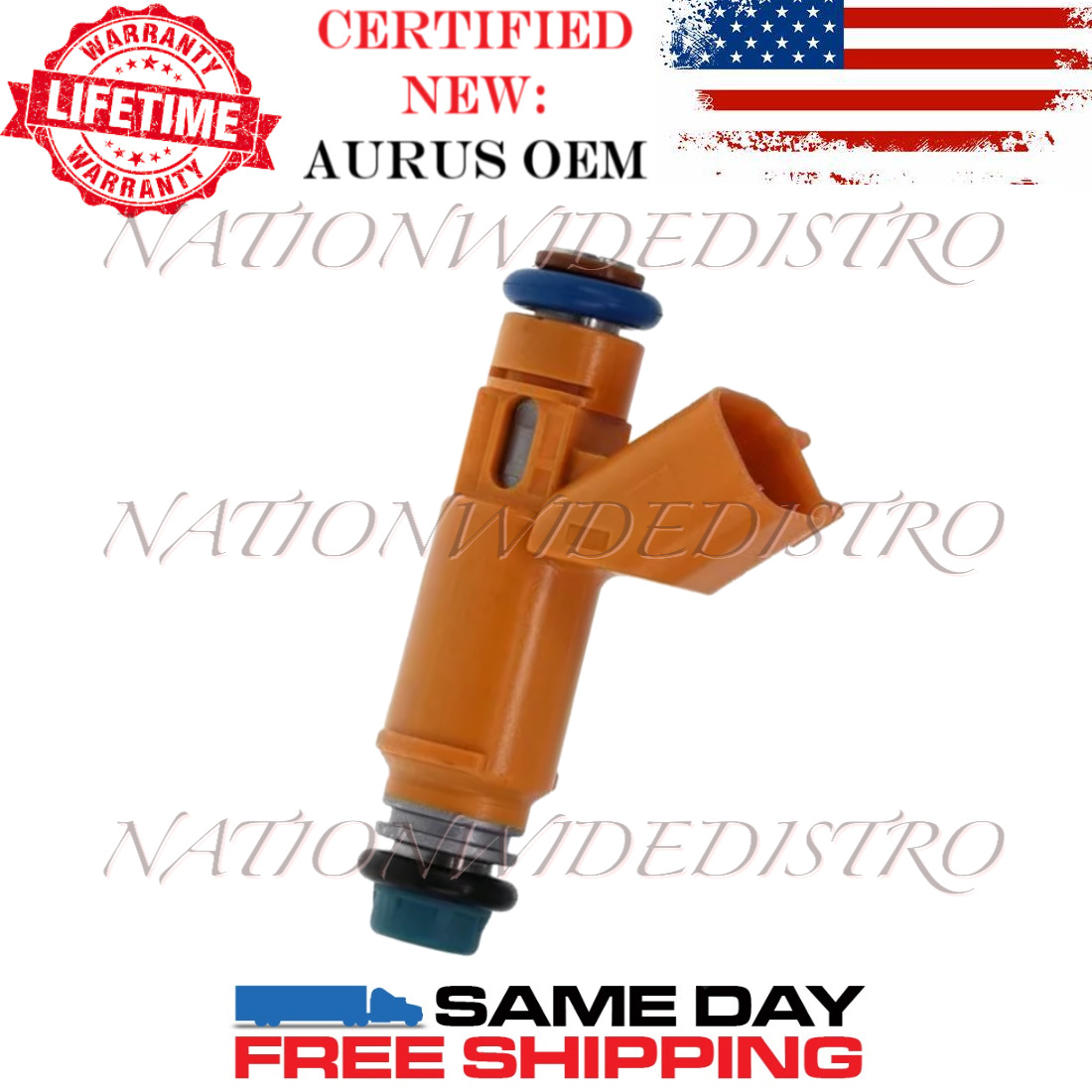 1x OEM NEW AURUS Fuel Injector for 2006-2009 Land Rover Range Rover 4.4L V8