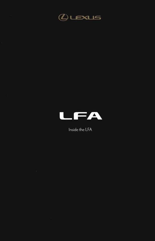 Lexus Lfa 2012 Maintenance/Owners Manual Book