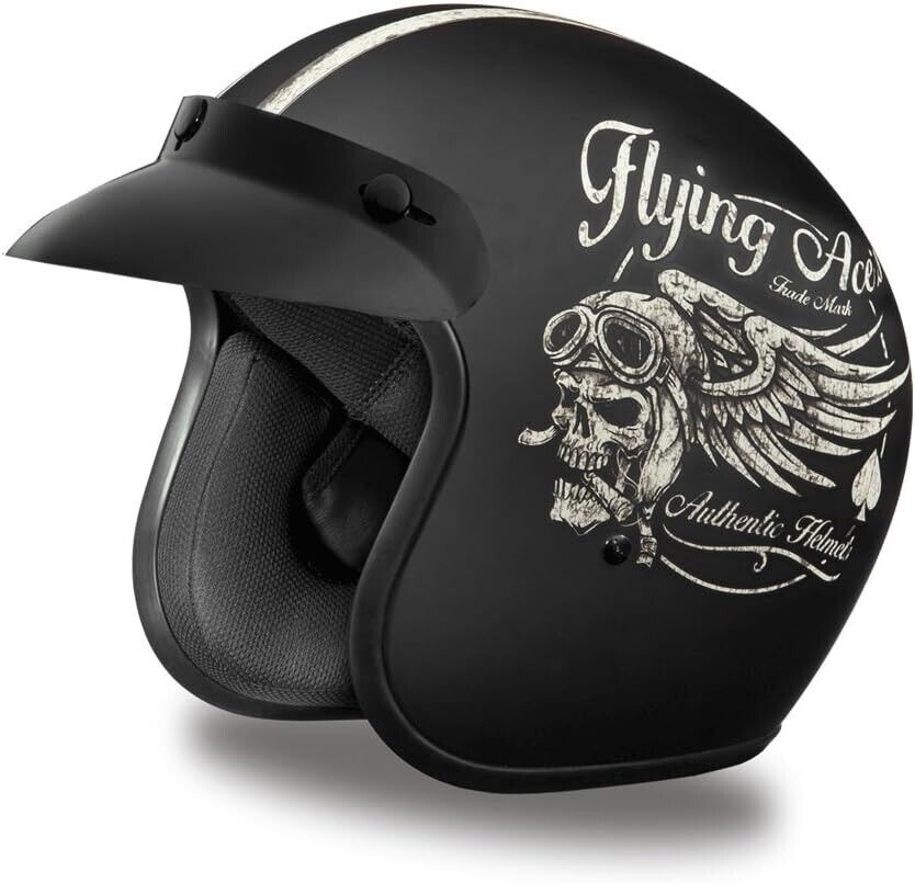 Daytona DC6-FAC-XL Helmets 3/4 Shell Open Face Motorcycle Helmet [Graphics]