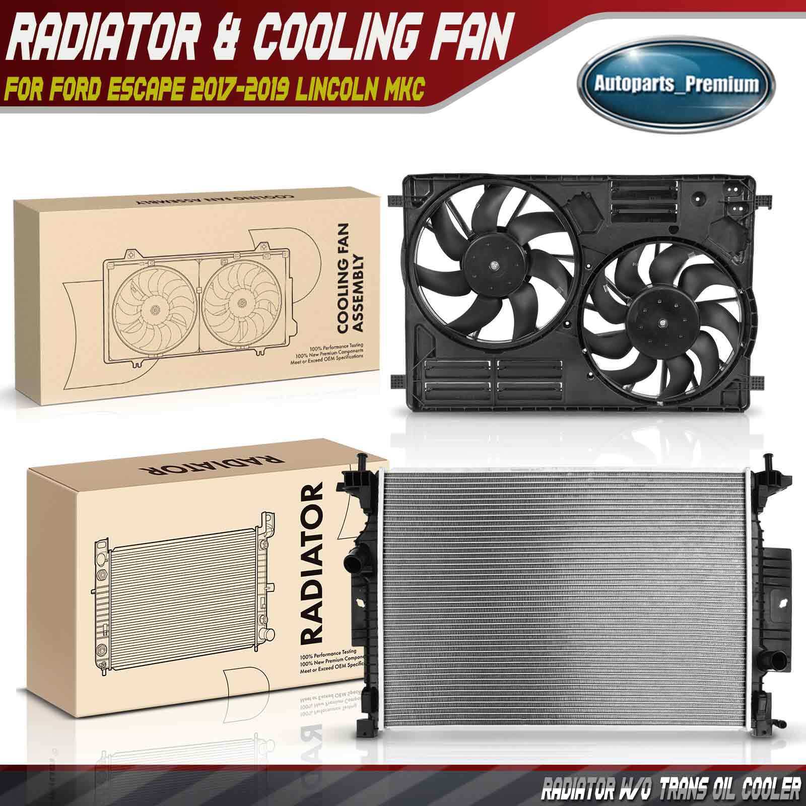 Radiator & Dual Cooling Fan Assembly for Ford Escape 2017-19 Lincoln MKC 2015-18