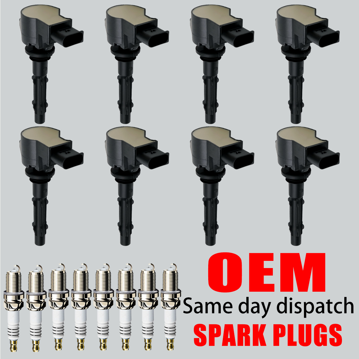 8X OEM Ignition Coil + 8X Spark Plugs for Mercedes-Benz E550 G550 S550 V8 UF535