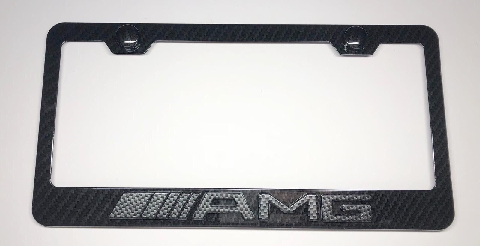 3D Mercedes Benz AMG Carbon Fiber Style Stainless Metal License Plate Frame