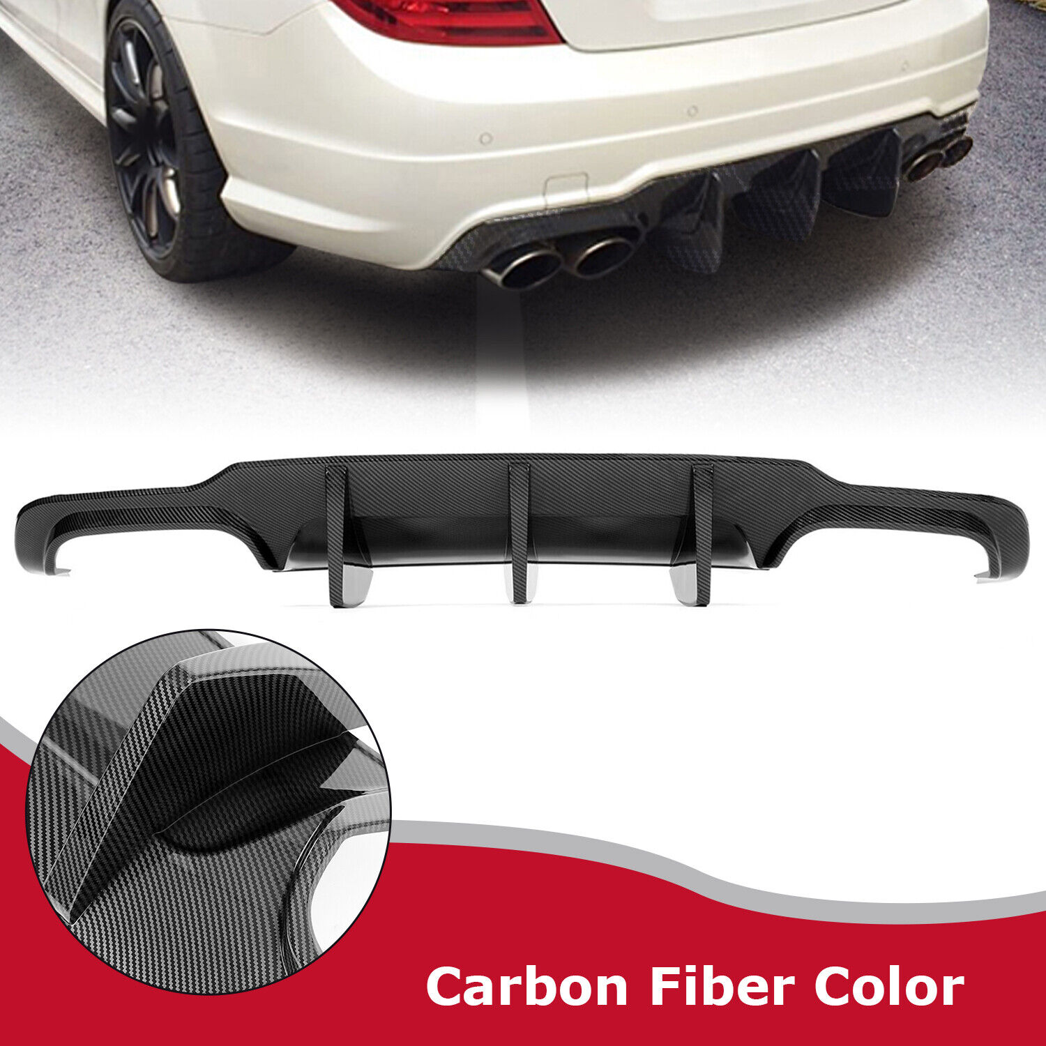 Rear Diffuser Bumper Lip Carbon Fiber Printing For MERCEDES-BENZ C63 AMG 12-14