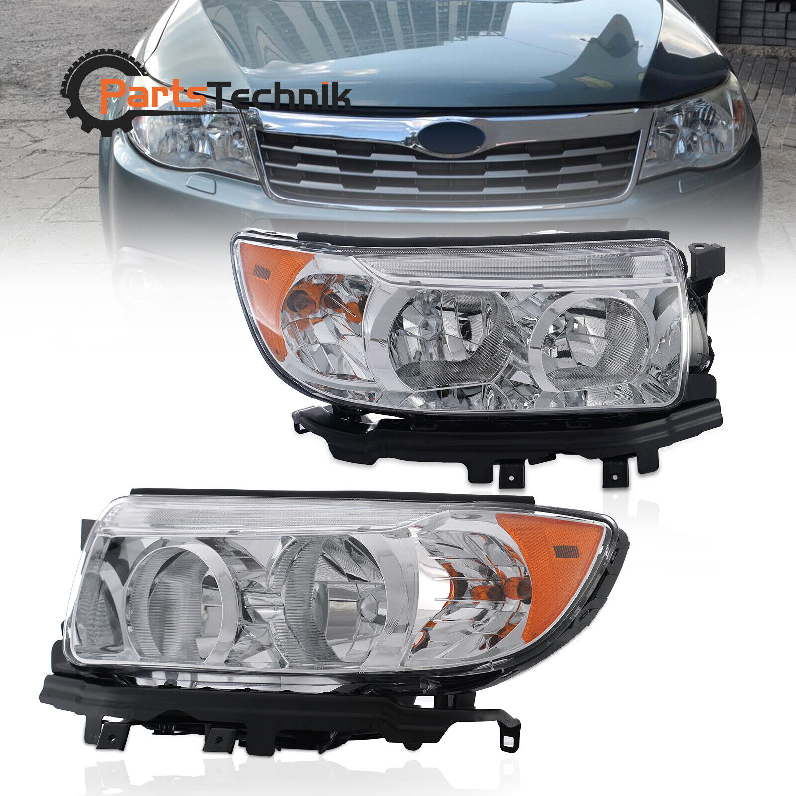 Headlights Headlamps Driver & Passenger Side  PairFor 2006-2008 Subaru Forester 