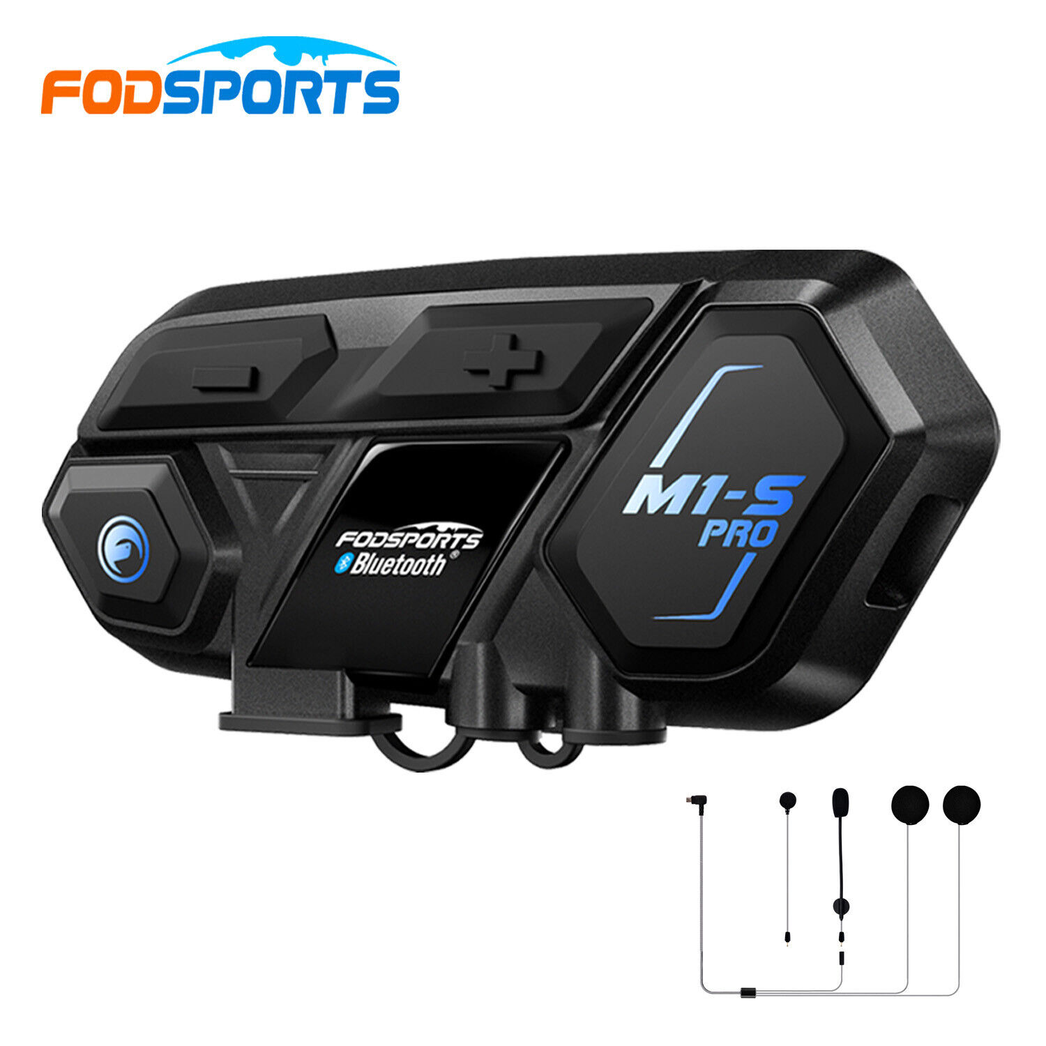 M1-S Pro Motorcycle Helmet Intercom Bluetooth Headset 8 Riders 2000m Interphone