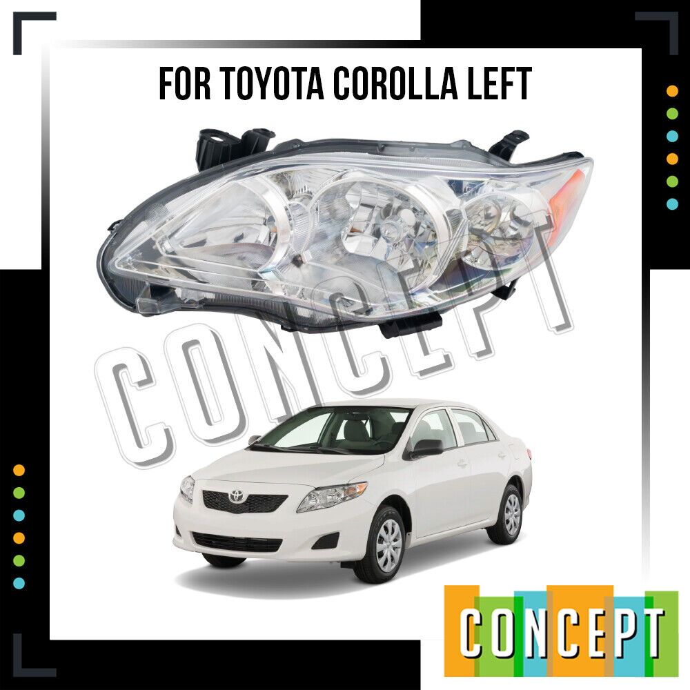 For 2011 2012 Toyota Corolla Headlight Chrome Housing Left / Driver Side