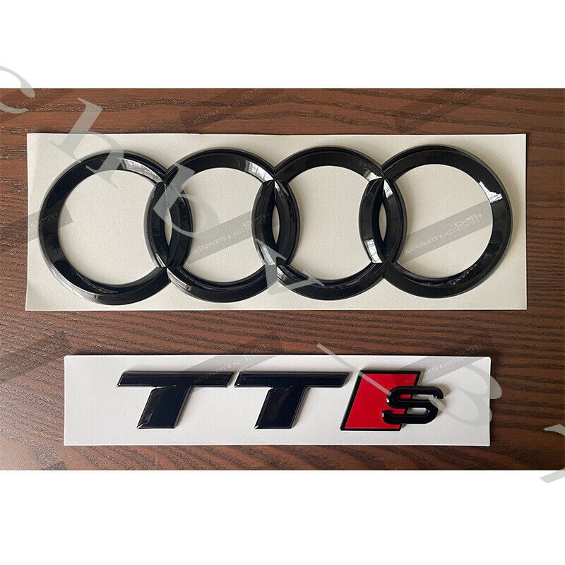 Audi TTS Gloss Black Rear Set Boot Tailgate Trunk Emblem Badge for Audi TTs TT
