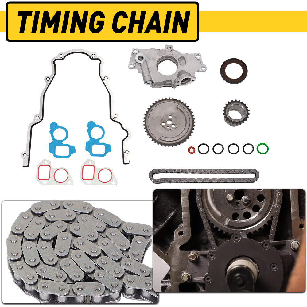 For GM High Volume Oil Pump Change Kit with Gaskets & Timing Chain RTV 5.3L 6.0L