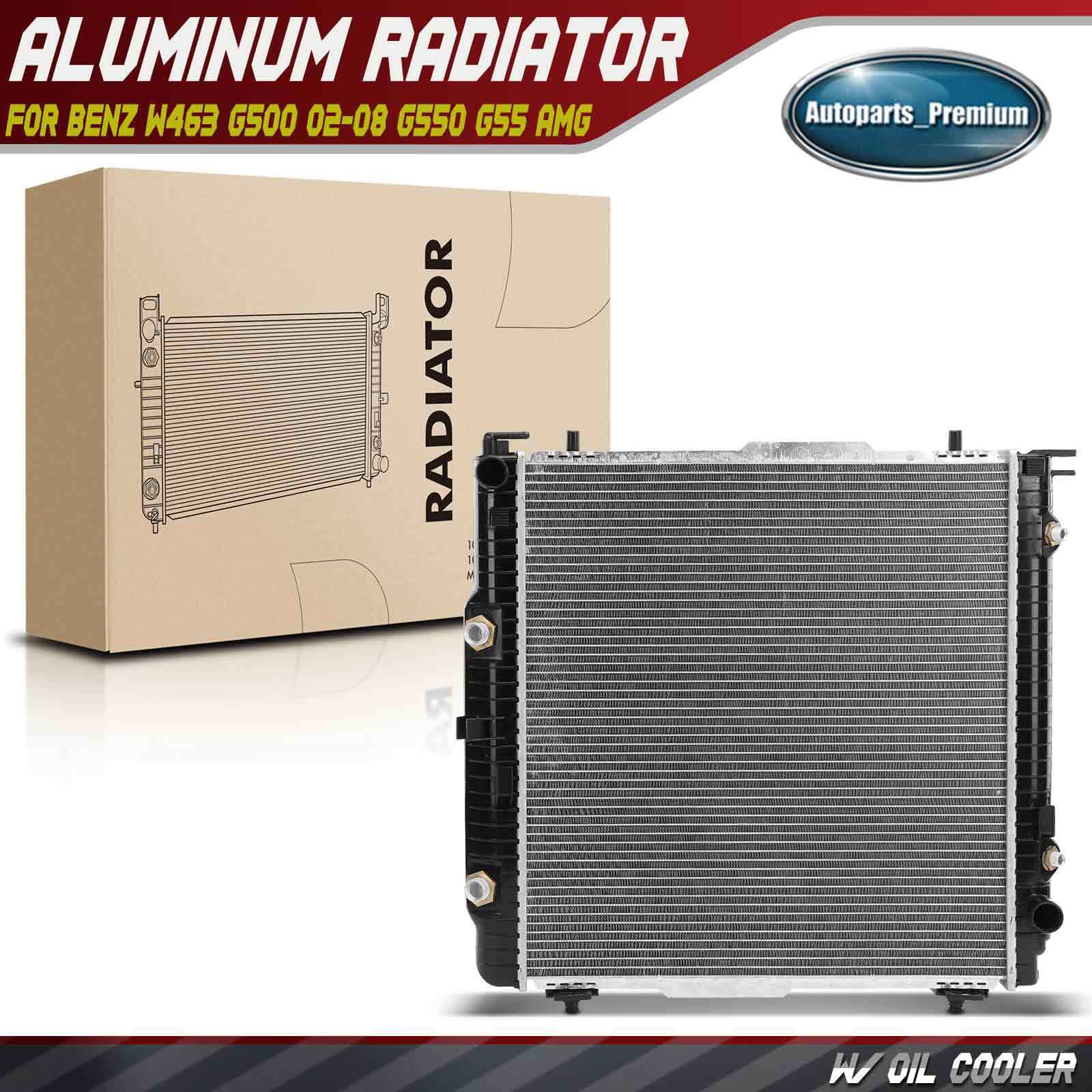 Aluminum Radiator w/ Oil Cooler for Mercedes-Benz W463 G500 02-08 G550 G55 AMG
