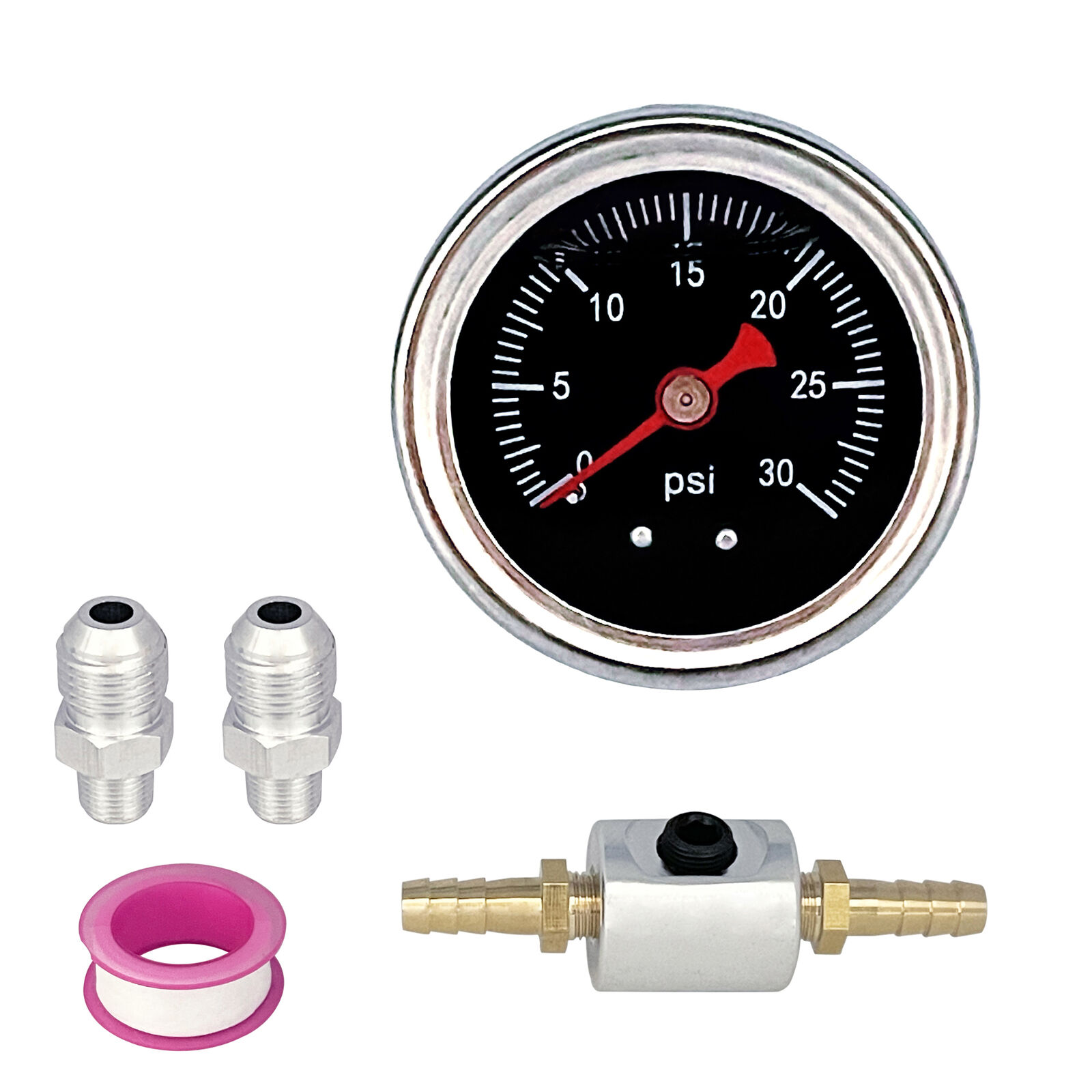 Liquid 0-30psi Fuel Pressure Gauge Regulator Gauge 1/8\