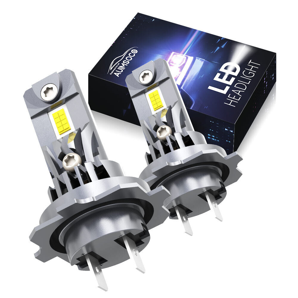 2pcs H7 LED Headlight High Low Fog Light Bulbs + Canbus Error Free Anti Flicker