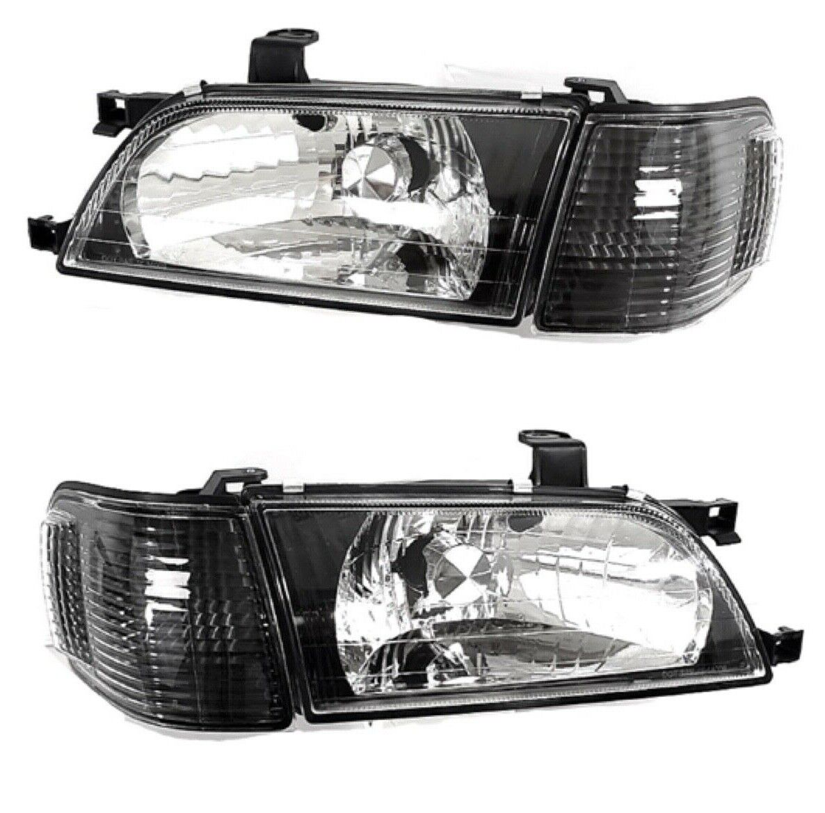 Fit For 97 99 Toyota Tercel JDM Black Crystal Headlights Lamps LH RH 