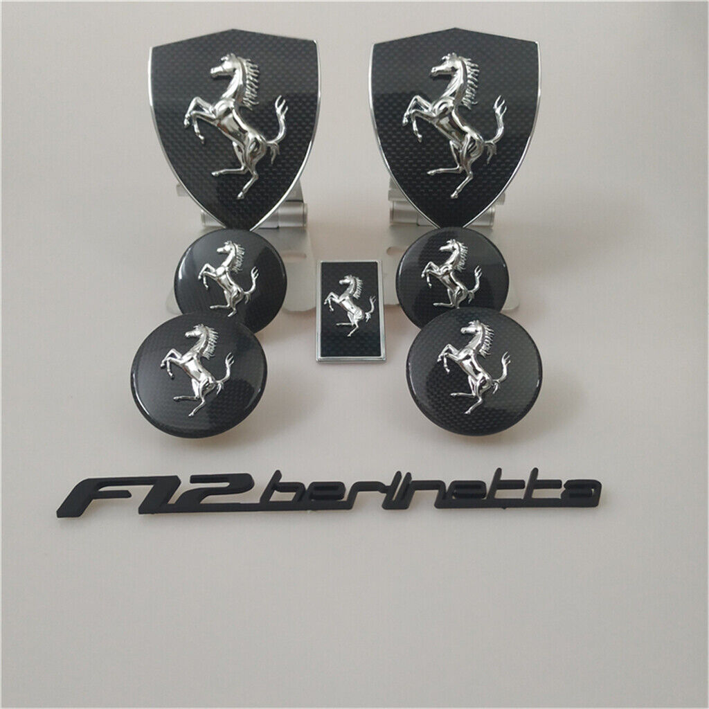 For Ferrari F12 Berlinetta Carbon Fiber Fender Shield Badge&Wheel Caps